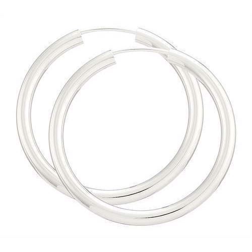 BNH Ladies shiny 925 sterling silver Ear creoles, Ø 30 mm x 2.5 mm
